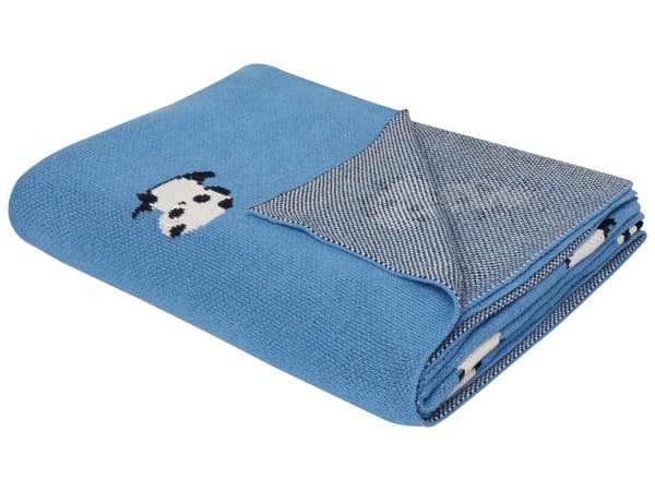 Pledd Blå Bomull 130 x 170 cm Pandamotiv Moderne design Sengeteppe Barnepledd Barnerom Soverom