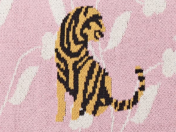 Barnfilt Rosa Bomull 130 x 180 cm Sängfilt Mysigt Tigermönster Sovrum Barnrum Modern Design