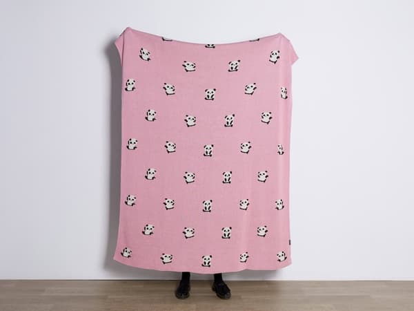 Plaid Lyserød Hvid Bomuld 130 x 170 cm Blød Hyggetæppe til Sofa Moderne Bølge Mønster Varm Bomuldstæppe Design Skandinavisk Senge Plaid
