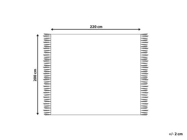 Sengetæppe sort/hvid 200 x 220 cm bomuld maskinvaskbart geometrisk mønster frynser moderne stil