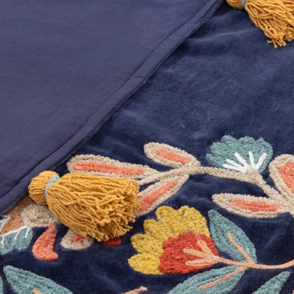 Wylder Tropics Regal Tassel Leopard Embroidered Throw