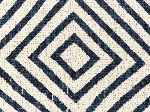 Filt Beige och marinblå bomull Geometriskt mönster 150 x 200 cm Sängfilt Traditionell Vardagsrum Sovrum
