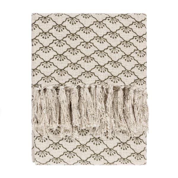 Yard Saku Blossom Fringed Throw