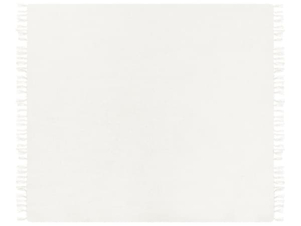 Pledd Off-white 200 x 220 cm Håndvevd Pledd med Dusker