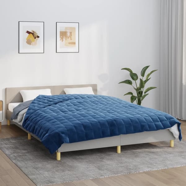 tyngdetæppe 200x225 cm 9 kg stof blå
