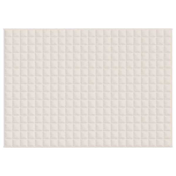 tyngdetæppe 155x220 cm 7 kg stof lys cremefarve