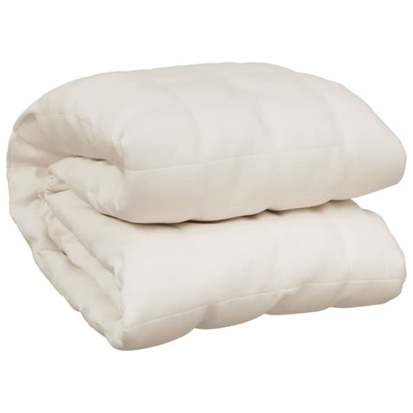 tyngdetæppe 120x180 cm 5 kg stof lys cremefarve