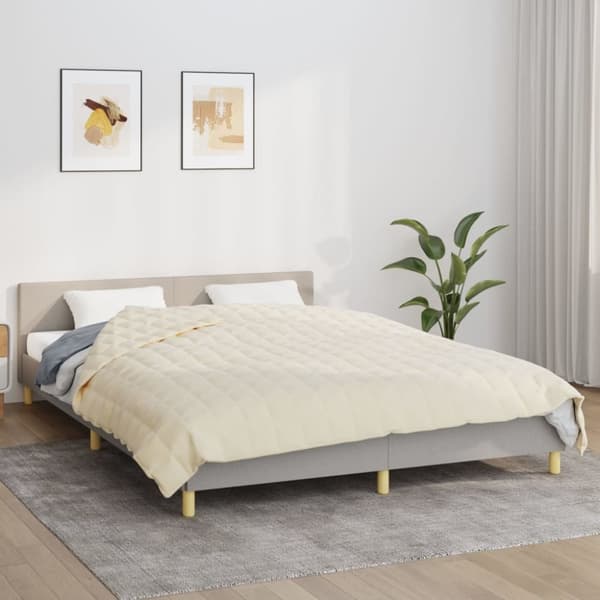 tyngdetæppe 200x230 cm 9 kg stof lys cremefarve
