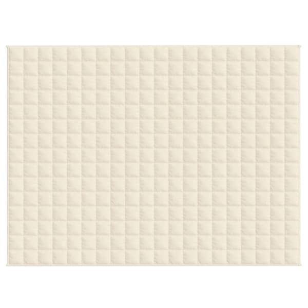 tyngdetæppe 152x203 cm 7 kg stof lys cremefarve