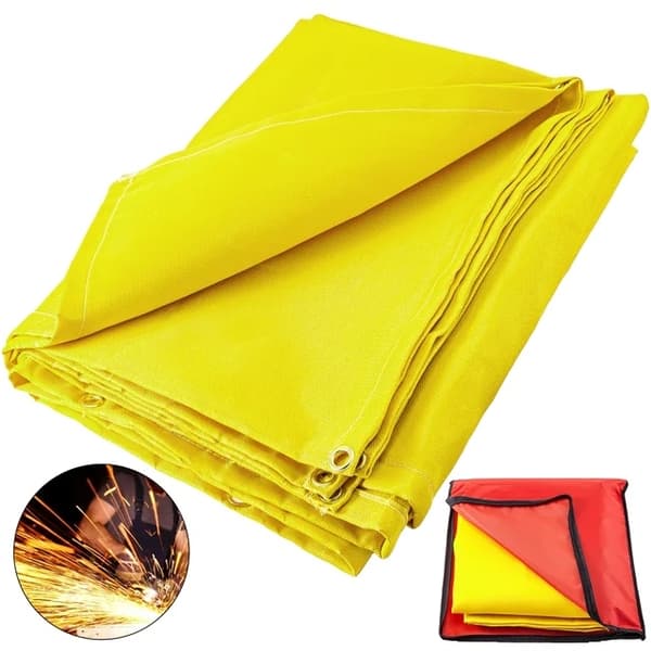 Svejse Tæppe, Brandsikker Beskyttelse, Flammehæmmende Glasfiber, Orange, 0,43 mm, 8 x 10 FT Golden