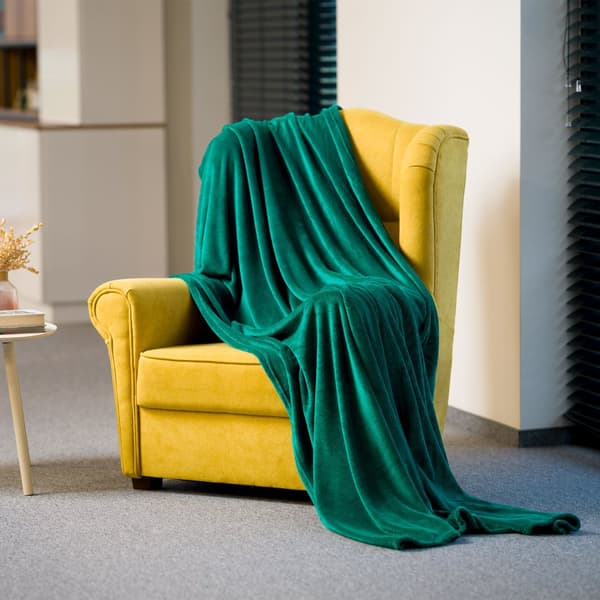 Fleece tæppe 200x220 cm TEESA - grøn