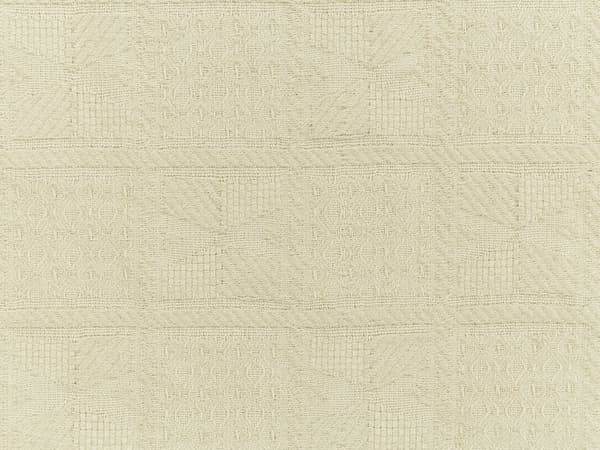Sengetæppe i beige bomuld 220 x 200 cm broderet mønster dekorativt soveværelse