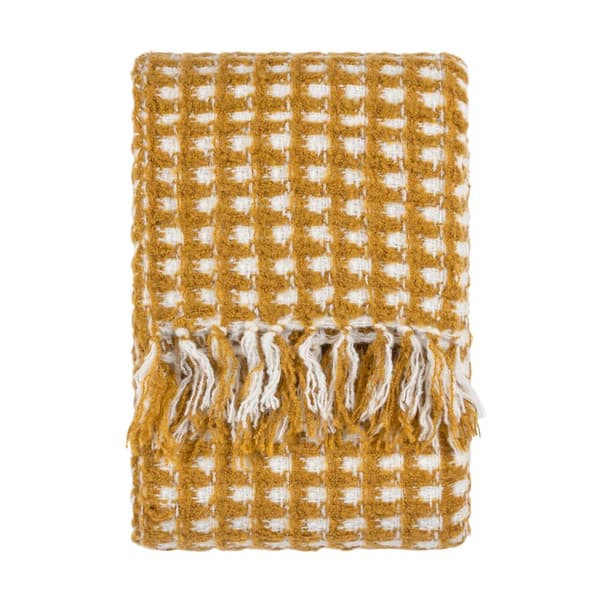 Furn Toasty Waffle Throw Ochre 180cm x 130cm