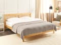 Miniatyrbillede 2 af 5: Plaid Taupe Bomuld 220 x 200 cm Blød Hyggetæppe til Sofa Moderne Varm Bomuldstæppe Design Skandinavisk Senge Plaid