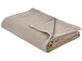 Miniatyrbillede 1 af 5: Plaid Taupe Bomuld 220 x 200 cm Blød Hyggetæppe til Sofa Moderne Varm Bomuldstæppe Design Skandinavisk Senge Plaid