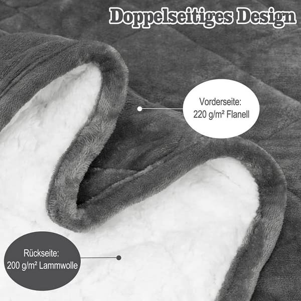 Rootz vægtet terapitæppe - Angstlindrende tæppe - Stresstæppe - Dobbeltsidet flannel & sherpa - Dyb trykstimulering - Jævn vægtfordeling - Holdbar kon