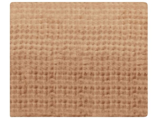 Sengeteppe Brun Mykt Teppe i Imitert Kaninpels 200 x 220 cm Shaggy Teppe Sengetøy