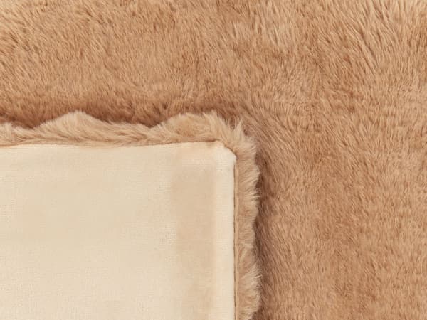 Överkast Filt Brun Mjuk Konstgjord Kaninpäls 200 x 220 cm Shaggy Filt Sängkläder