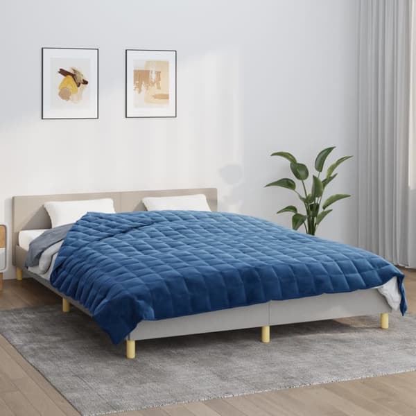 vidaXL Tyngdtäcke blå 220x230 cm 11 kg tyg - Filtar