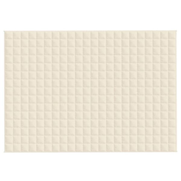 vidaXL tyngdetæppe 155x220 cm 11 kg stof lys cremefarve -  Sengetæpper