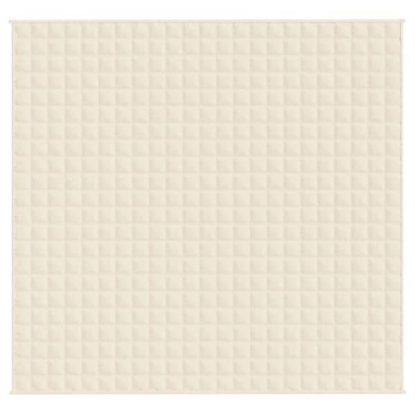 vidaXL tyngdetæppe 220x235 cm 15 kg stof lys cremefarve - Sengetæpper