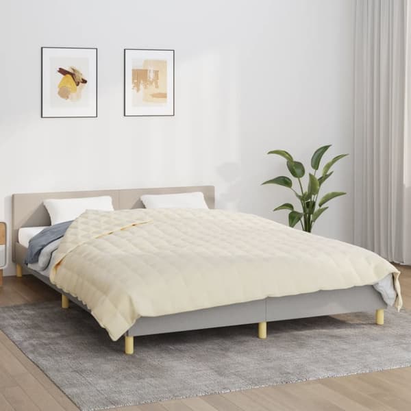 vidaXL Tyngdtäcke gräddvit 220x240 cm 15 kg tyg - Filtar