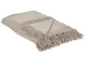 Miniatyrbillede 1 af 5: Sengetæppe taupe bomuld 200 x 220 cm maskinvaskbart med frynser rektangulær traditionel stil