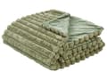 Miniatyrbillede 1 af 6: Plaid Grøn Kunstpels 200 x 220 cm Blød Hyggetæppe til Sofa Moderne Varm Imiteret Pels Design Senge