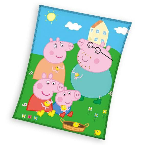 Slängfilt av mikrofiber 150x200 Pappa Pig färgglad 4272 C23