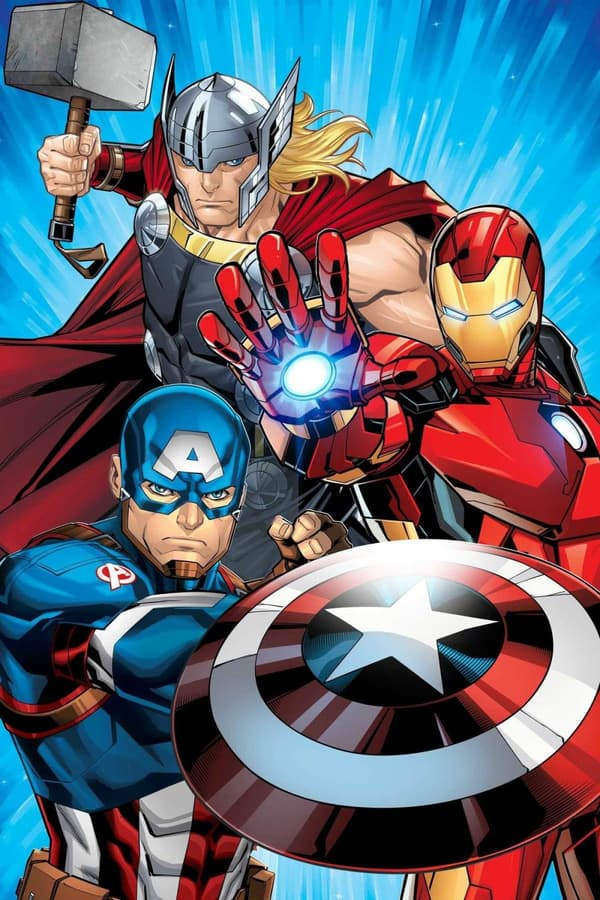 Mikrofibertæppe 100x150 Avengers Heroes blå rød JF23