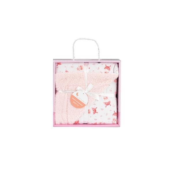 Lasten peitto 80x110 Nallekarhut, pinkki, mikrokuitu