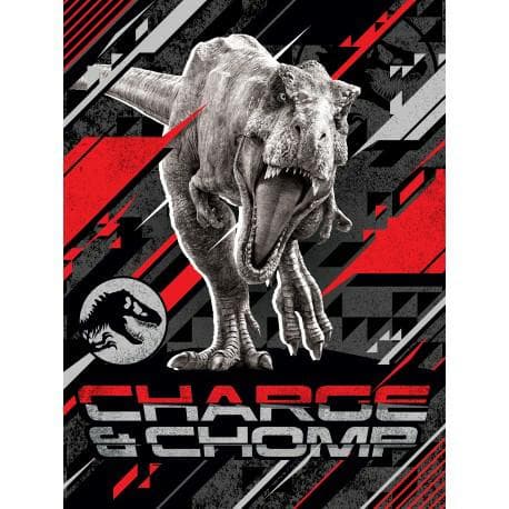 Fleecefilt 130x170 Dinosaur Jurassic World barnpläd Barn 12 Halantex