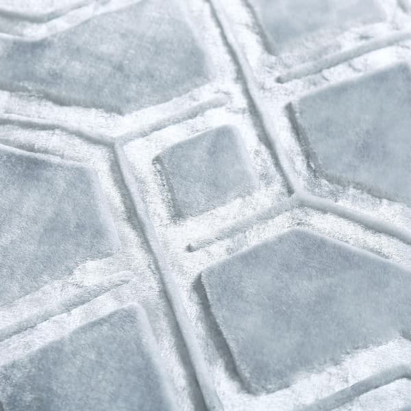 Akrylfilt 160x200 Vito grå präglad geometriskt dekorativt överkast