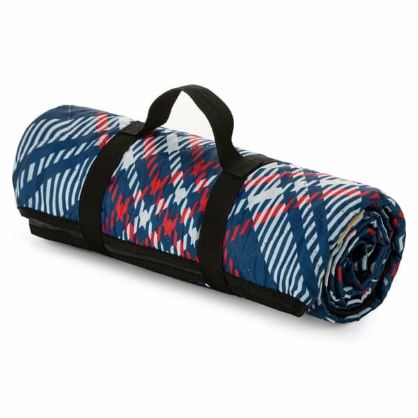 Picnictæppe 130x145 Harmony marineblå rød ternet Eurofirany