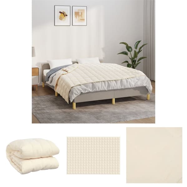 The Living Store Painopeitto vaalea kerma 138x200 cm 6 kg kangas - Viltit