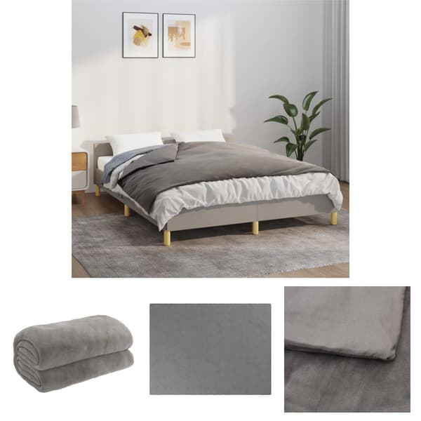 The Living Store Painopeitto suojalla harmaa 150x200 cm 7 kg kangas -  Viltit
