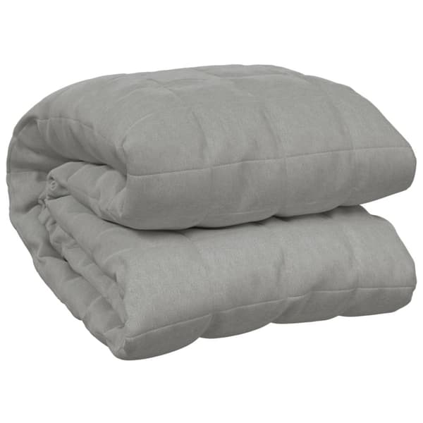 The Living Store tyngdetæppe 220x235 cm 15 kg stof grå - Sengetæpper