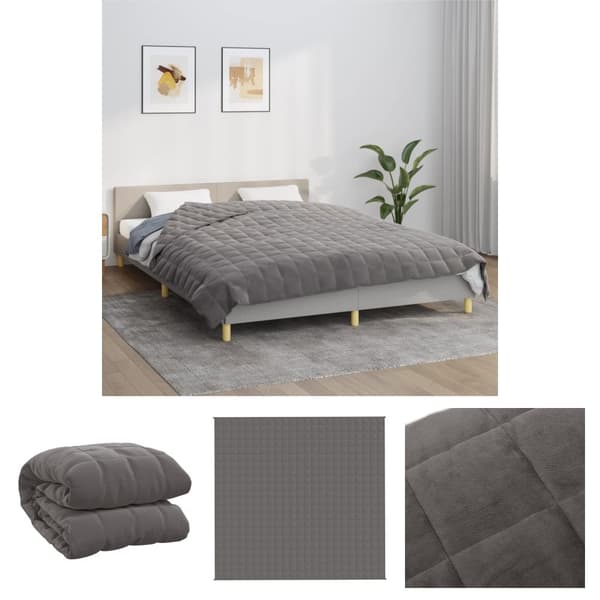The Living Store tyngdetæppe 220x235 cm 11 kg stof grå -  Sengetæpper
