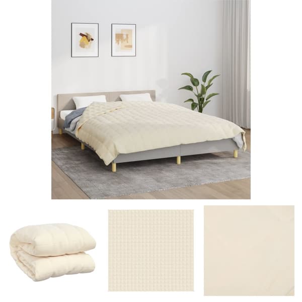 The Living Store Painopeitto vaalea kerma 220x240 cm 15 kg kangas - Viltit