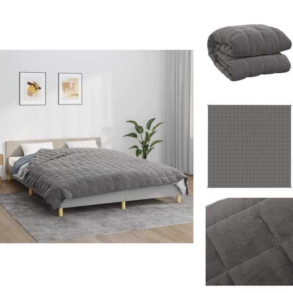 Sengetæpper - Living tyngdetæppe 200x200 cm 13 kg stof grå
