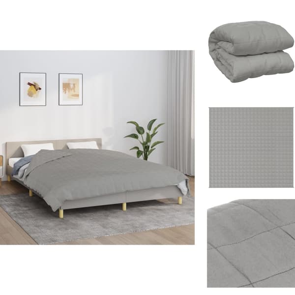 Sengetæpper - Living tyngdetæppe 220x230 cm 15 kg stof grå