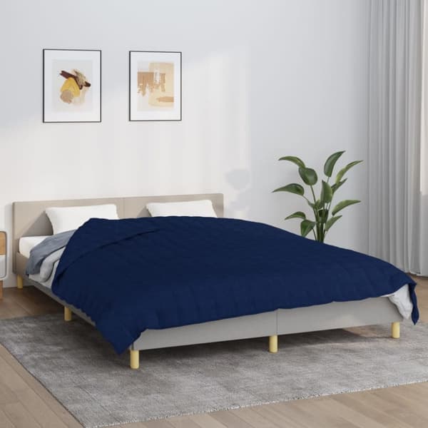 Sengetæpper - Living tyngdetæppe 200x220 cm 9 kg stof blå