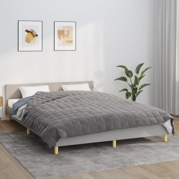 Sengetæpper - Living tyngdetæppe 220x235 cm 15 kg stof grå