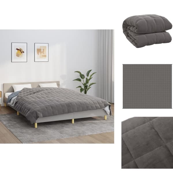 Sengetæpper - Living tyngdetæppe 200x230 cm 9 kg stof grå