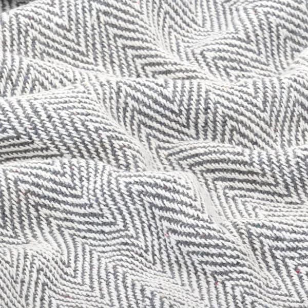 Plaid 220x250 cm bomuld sildebensmønster grå - Plaid - Plaider - Home & Living
