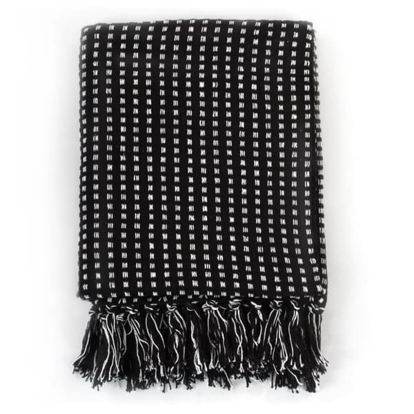 Filt bomull fyrkanter 125x150 cm svart - Pläd - Plädar - Home & Living