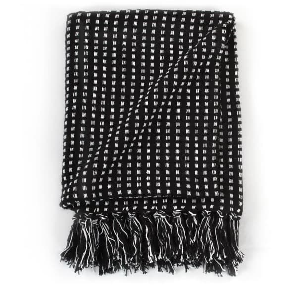 Filt bomull fyrkanter 125x150 cm svart - Pläd - Plädar - Home & Living