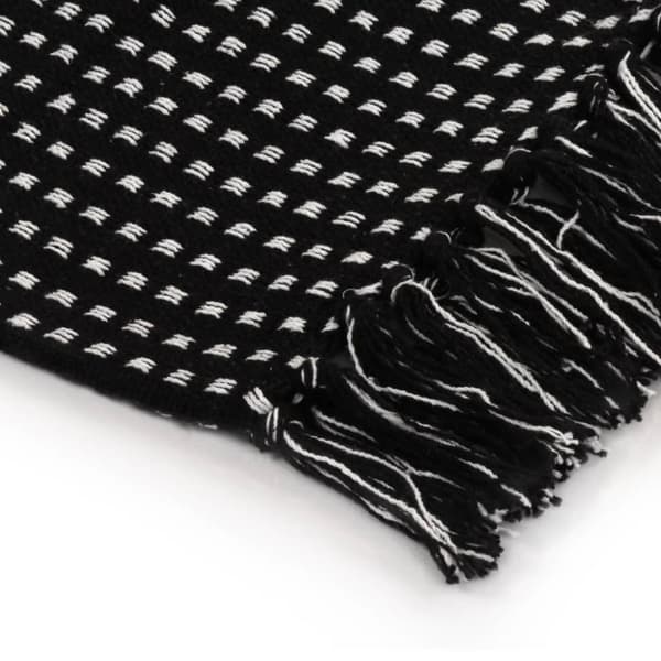 Filt bomull fyrkanter 125x150 cm svart - Pläd - Plädar - Home & Living