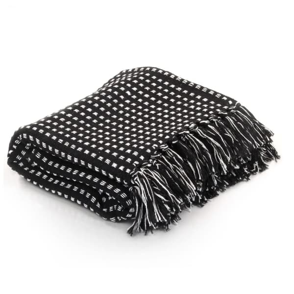 Filt bomull fyrkanter 125x150 cm svart - Pläd - Plädar - Home & Living