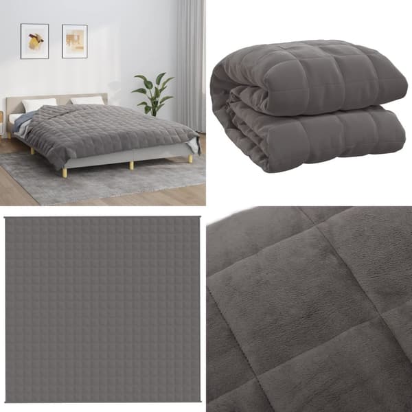 Tyngdetæppe 220x235 cm 15 kg stof grå - Tyngdetæppe - Tyngdetæpper - Home & Living